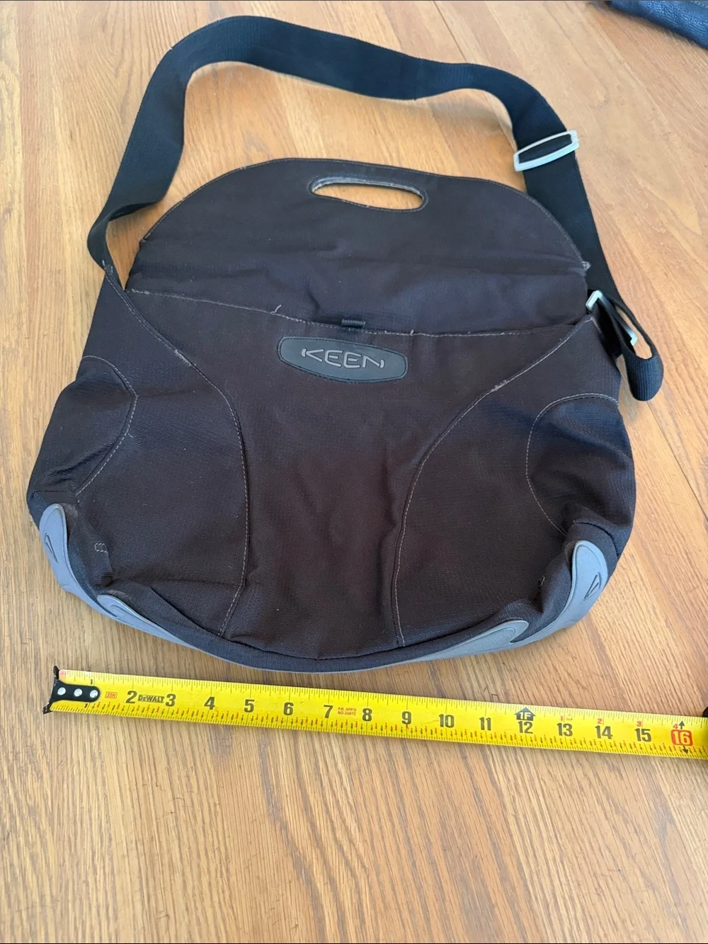 Keen Black Nylon Crossbody Messenger Bag with Adjustable Strap